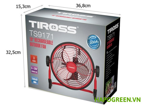 Quạt tích điện Tiross TS9171 3