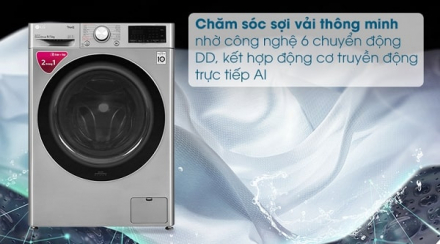 Máy giặt sấy LG Inverter 9 kg FV1409G4V thông minh AI (giặt 9kg, sấy 5kg)