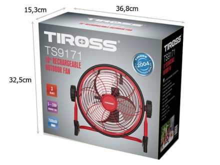 Quạt tích điện Tiross TS9171 dùng pin Lithium 7500 mAh